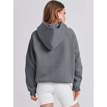 ANRABESS Women Hoodies Oversized Fleece Long Sleeve Comfy Casual Basic Pullover Sweatshirts 2025 Fall Outfits Sweater Grey Small