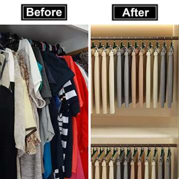 30-Pack Pant Hangers with Adjustable Clips for All Clothes