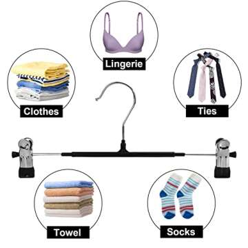 30-Pack Pant Hangers with Adjustable Clips for All Clothes