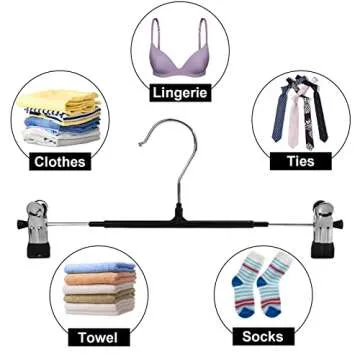 30-Pack Pant Hangers with Adjustable Clips for All Clothes