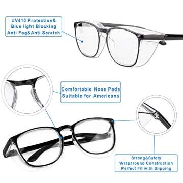 Stylish Safety Glasses for Women - SQIMZAR 3 PCS Set