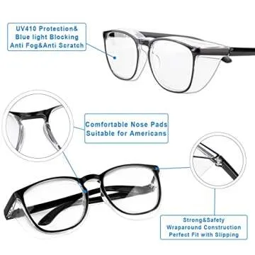 Stylish Safety Glasses for Women - SQIMZAR 3 PCS Set