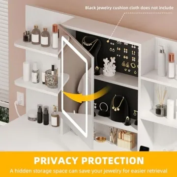 YITAHOME Makeup Vanity Desk Set with Mirror & Lights