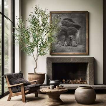 AfanD Artificial Tree Faux Olive Tree 8ft(92in,3200leaves) Tall Fake Olive Plant in Pot Fake Silk Tree Faux Plants Indoor