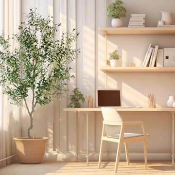 AfanD Artificial Tree Faux Olive Tree 8ft(92in,3200leaves) Tall Fake Olive Plant in Pot Fake Silk Tree Faux Plants Indoor