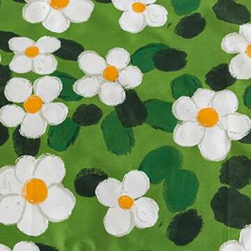 YuHeGuoJi Green Botanical Duvet Cover Queen 100% Cotton Sage Cute Floral Duvet Cover 3 Pcs Set 1 Watercolor Flower Duvet Cover with Zipper Ties 2 Pillowcases Garden White Plant Bedding Set Soft