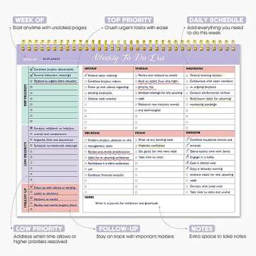 Weekly To Do List Notepad with 52 Undated Sheets（8.5"×11"）- Weekly Desk Planner for Women & Man, Work and Home - Violet Dream