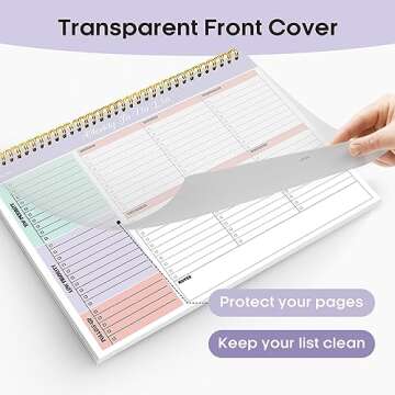 Weekly To Do List Notepad with 52 Undated Sheets（8.5"×11"）- Weekly Desk Planner for Women & Man, Work and Home - Violet Dream