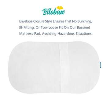 Bassinet Mattress Cover Compatible with Halo Bassinest Swivel Sleeper Bassinet Mattress Pad, 2 Pack, Microfiber, Waterproof and Soft, White