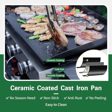 Captiva Designs 22 Inch Ceramic Coated BBQ Griddle Grill