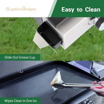 Captiva Designs 22 Inch Ceramic Coated BBQ Griddle Grill