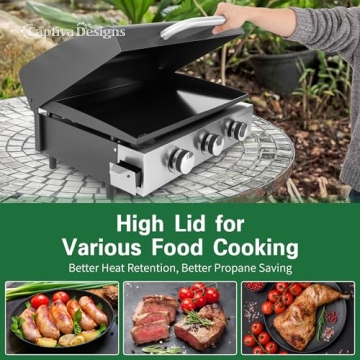 Captiva Designs 22 Inch Ceramic Coated BBQ Griddle Grill