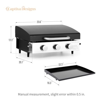 Captiva Designs 22 Inch Ceramic Coated BBQ Griddle Grill