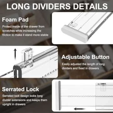 HiYZ Adjustable Drawer Dividers for Ultimate Organization