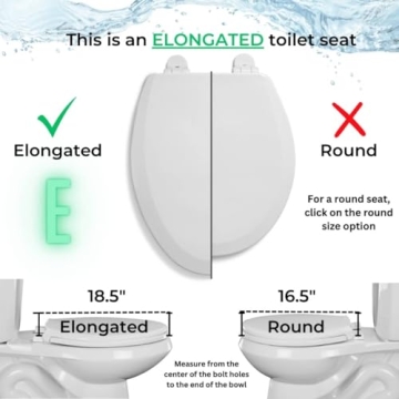Centoco Elongated Plastic Toilet Seat for Easy Comfort