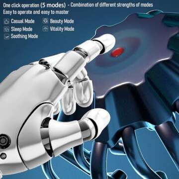 JIEJUNJIE Electric Scalp Massager - Octopus Head Massager Stress Relax, 20 Claw Multi-Configuration Array Vibrating Nodes, 5 Modes, Bluetooth Music, Hair Scalp Relaxation, Fatigue Relief