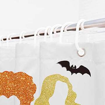 SHENGJUN 72x72 Halloween Shower Curtains for Kids Hallowmas Bath Bathroom Decors I Smell Children Bats Glitter Sanderson Sisters Home Fabric Waterproof Shower Curtain Set with 12 Hooks