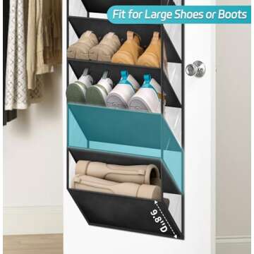 AOODA 10 Tier Over Door Shoe Organizer Fits 20 Pairs