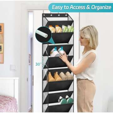 AOODA 10 Tier Over Door Shoe Organizer Fits 20 Pairs