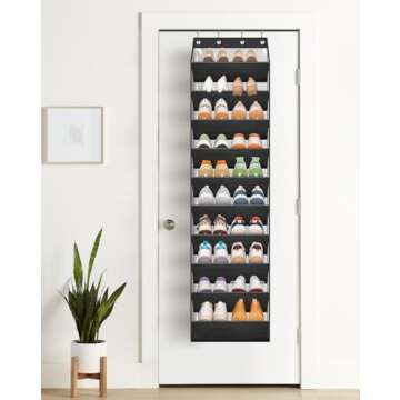 AOODA 10 Tier Over Door Shoe Organizer Fits 20 Pairs