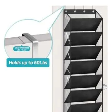 AOODA 10 Tier Over Door Shoe Organizer Fits 20 Pairs