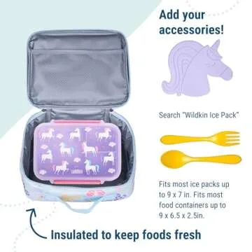 Wildkin Kids Insulated Lunch Box – Durable and Reusable for School & Travel - Butterfly Garden