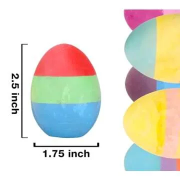 Kid Made Modern Sidewalk Chalk Set for Kids - Washable, Colored Egg Chalk with 3 Layer for Outdoor Play and Chalkboard Art - Ages 3+ (6 Pieces, Multicolor)