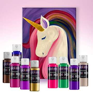 24 Color Washable Paint Set for Kids - Mix of Tempera Fluorescent & Metallic Colors - 2-Ounce Bottles of Bold Non-Toxic Kids Paints - Toddler Art Supplies Great for Finger Painting, Art Projects