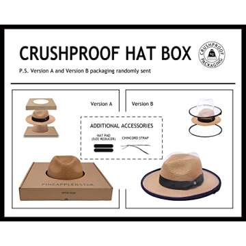 Pineapple&Star Sun Straw Fedora Beach Hat Fine Braid UPF50+ for Unisex (Medium, Brown_BowBK)