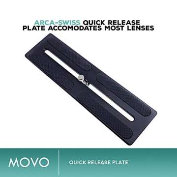 Movo GH700 Professional Gimbal DSLR Tripod Head with Arca-Swiss Quick-Release Plate - for Outdoor Bi...