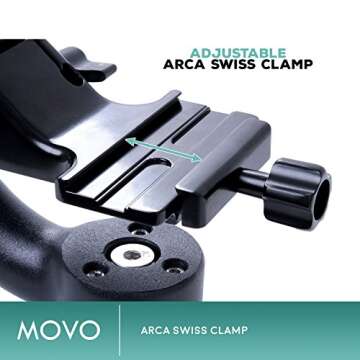 Movo GH700 Professional Gimbal DSLR Tripod Head with Arca-Swiss Quick-Release Plate - for Outdoor Bird/Wildlife Photography