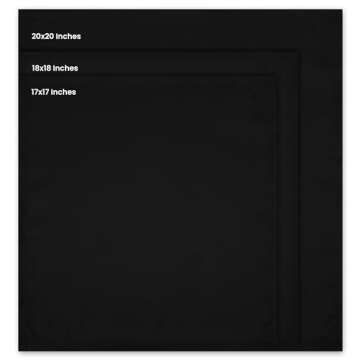 Utopia Home Black Cloth Napkins (12 Pack, 20x20 Inches), Ideal Dinner Napkins for Party, Wedding and...