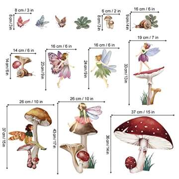 Magical Fairy Mushroom Wall Stickers for Kids Rooms