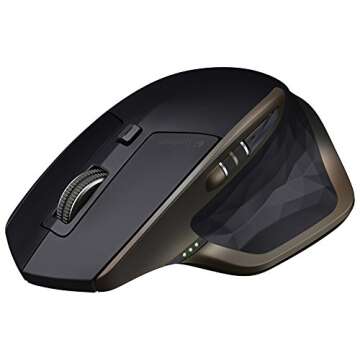 Logitech MX Master Wireless Mouse – Use on Any Surface, Ergonomic Shape, Hyper-Fast Scrolling, Rec...