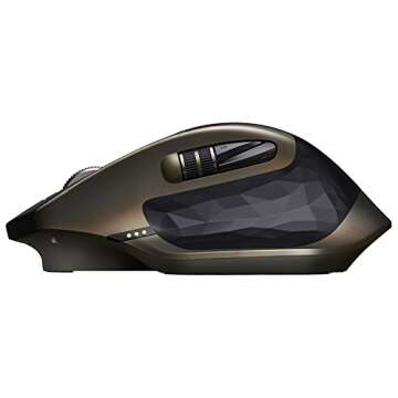Logitech MX Master Wireless Mouse – Use on Any Surface, Ergonomic Shape, Hyper-Fast Scrolling, Rechargeable, for Apple Mac or Microsoft Windows Computers, Meteorite
