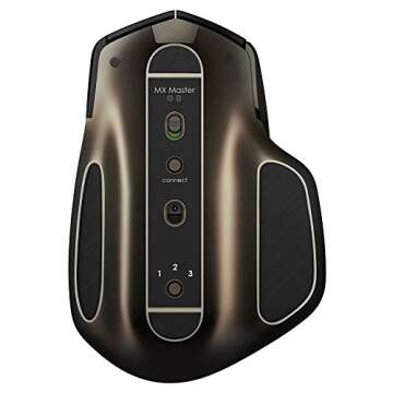 Logitech MX Master Wireless Mouse – Use on Any Surface, Ergonomic Shape, Hyper-Fast Scrolling, Rechargeable, for Apple Mac or Microsoft Windows Computers, Meteorite