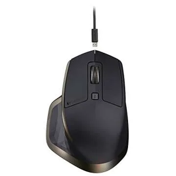 Logitech MX Master Wireless Mouse – Use on Any Surface, Ergonomic Shape, Hyper-Fast Scrolling, Rechargeable, for Apple Mac or Microsoft Windows Computers, Meteorite