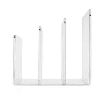Clear Acrylic File Sorter, 3 Sections Desk Plastic File Folder Rack, Clear Office File Organizer for Document Paper Letter Book Envelope Laptop Makeup Eye Shadow Palette Mail Electronic Purse