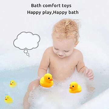 CICITOYWO Yellow Rubber Ducks, 10pcs Preschool Bath Toys Bathtub Floating Squeaky Duckies Gift for B...