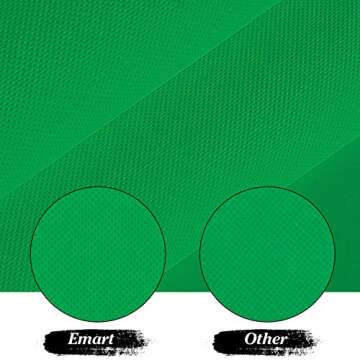EMART 5x7 ft Non-Woven Fabric Solid Color Green Screen Photo Backdrop with 2 x Backdrop Clamps for Photoshoot, Studio, Video and Televison