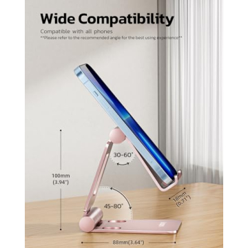 Nulaxy A4 Cell Phone Stand - Adjustable Desktop Holder