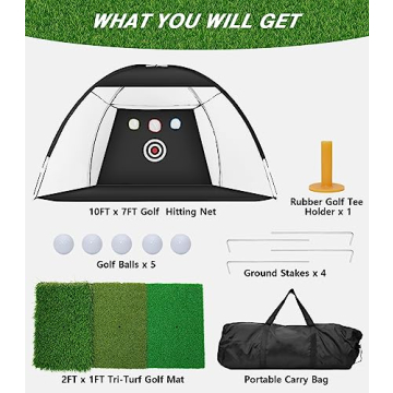 Premium 10x7ft Golf Practice Net - Perfect Christmas Gift