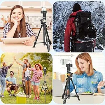 Tripod for iPhone 65 inch Lightweight Travel Tripod Stand for iPad Phone