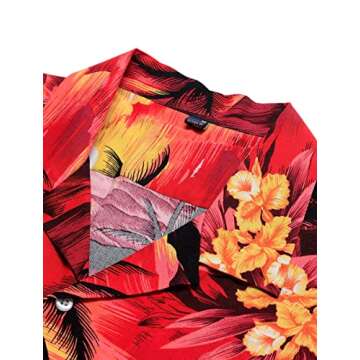 Alimens & Gentle Hawaiian Shirt for Men Summer Beach Casual Short Sleeve Button Down Shirts Printed Tropical Vacation Shirts