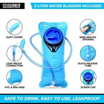 Sojourner Rave Hydration Pack Backpack (2 Pocket Holographic Blue) Bundle with Holographic Rave Fanny Pack (Luminous Pink & Blue)