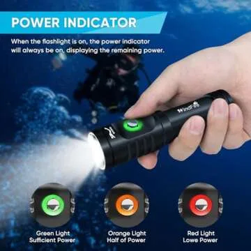 WINDFIRE Dive Light: 5000 Lumens, Waterproof, Rechargeable