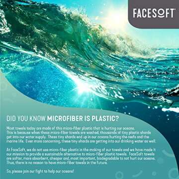 FACESOFT Eco Friendly Gym Towel Accessories for Working Out - Soft & Absorbent Cotton Exercise Towel - No Synthetic Microfibers or Plastics - Sweat Towel for Gym, Fitness, Sports, Yoga - Aqua - 1 Pc