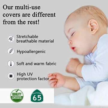 Nursing Cover for Baby Breastfeeding, Newborn Essentials Breathable Car Seat Covers up for Babies Bo...