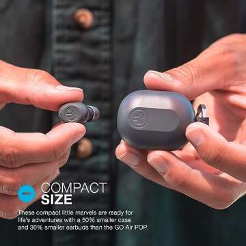 JLab JBuds Mini True Wireless Bluetooth Earbuds + Charging Case, Sage, IP55 Sweat and Dust Proof, Bl...