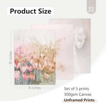 Coquette Pink Wall Art Decor Aesthetic Swan Posters Bow Flower Canvas Wall Art Preppy Cute Pictures ...